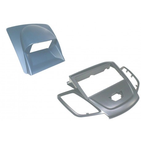 Marco 1DIN 2DIN Gris con Display Azul | FORD Fiesta +2008