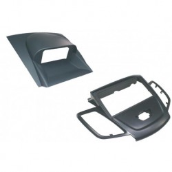 Marco 1DIN 2DIN Negro Brillante con Display Gris | FORD Fiesta +2008